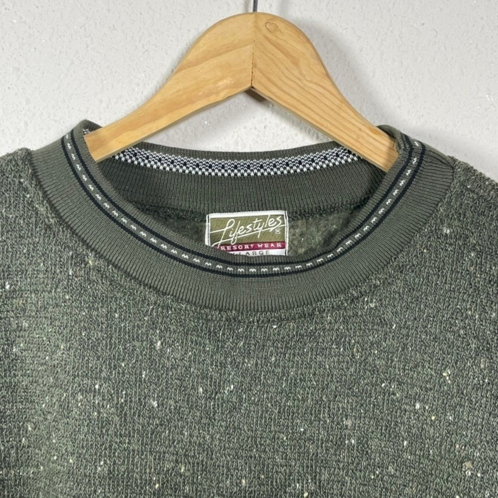 Lifestyles Resort Wear Alaska Sweatshirt Men XL Green Gorpcore Vintage USA Cabin - Picture 5 of 11